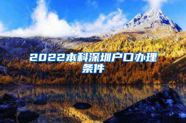 2022本科深圳户口办理条件