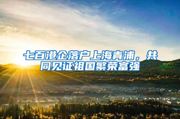 七百港企落户上海青浦，共同见证祖国繁荣富强