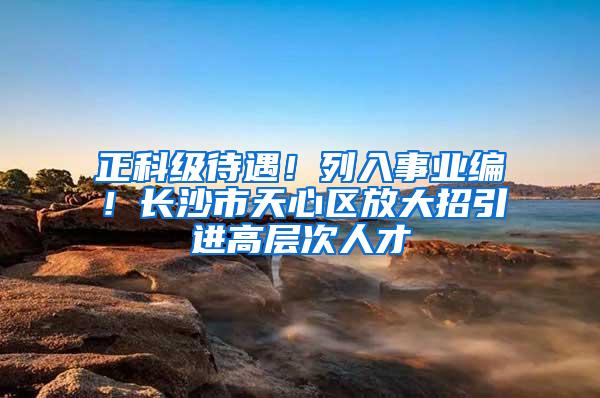 正科级待遇！列入事业编！长沙市天心区放大招引进高层次人才