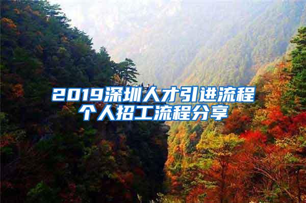 2019深圳人才引进流程个人招工流程分享