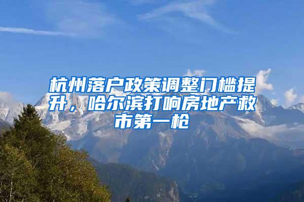 杭州落户政策调整门槛提升，哈尔滨打响房地产救市第一枪