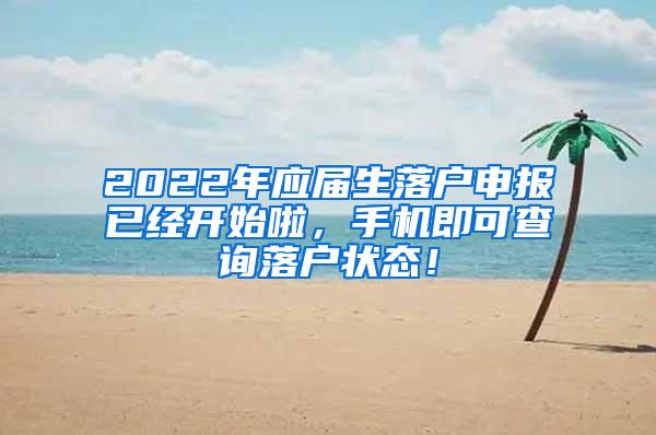 2022年应届生落户申报已经开始啦，手机即可查询落户状态！