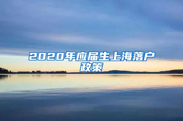 2020年应届生上海落户政策