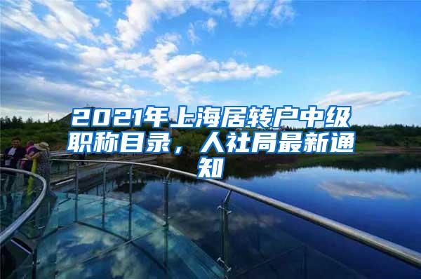 2021年上海居转户中级职称目录，人社局最新通知