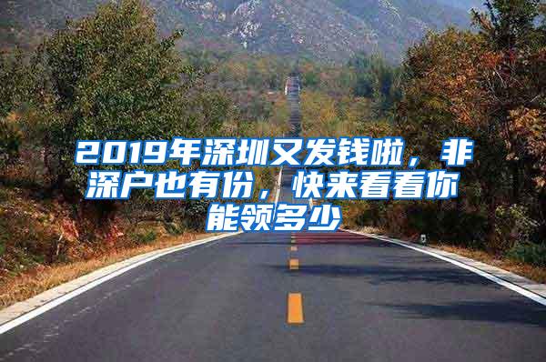 2019年深圳又发钱啦，非深户也有份，快来看看你能领多少