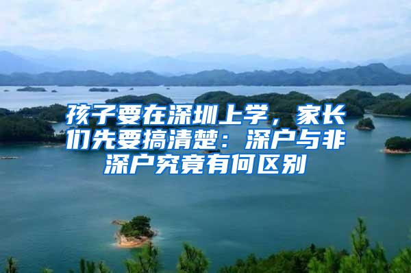 孩子要在深圳上学，家长们先要搞清楚：深户与非深户究竟有何区别