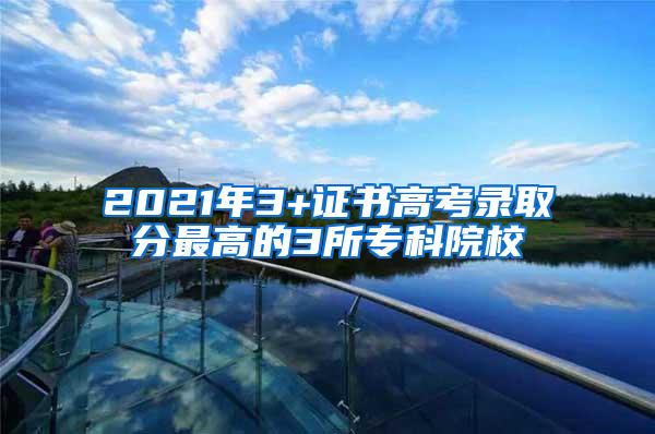 2021年3+证书高考录取分最高的3所专科院校