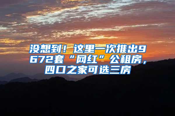没想到！这里一次推出9672套“网红”公租房，四口之家可选三房