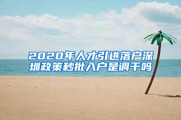 2020年人才引进落户深圳政策秒批入户是调干吗