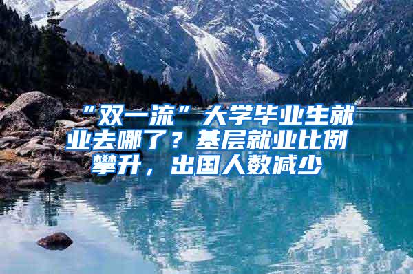 “双一流”大学毕业生就业去哪了？基层就业比例攀升，出国人数减少