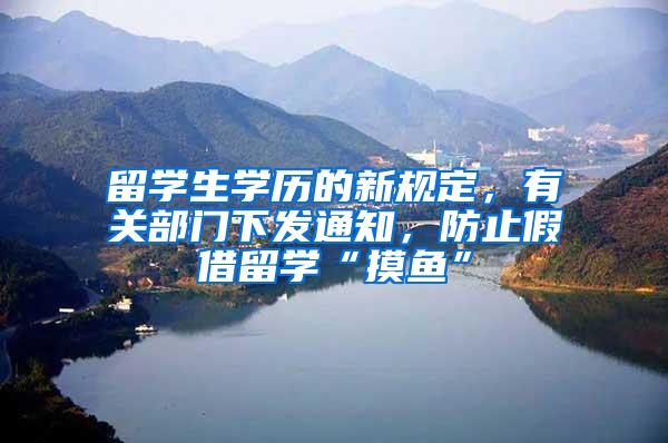 留学生学历的新规定，有关部门下发通知，防止假借留学“摸鱼”
