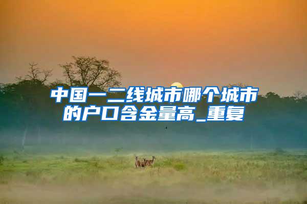 中国一二线城市哪个城市的户口含金量高_重复
