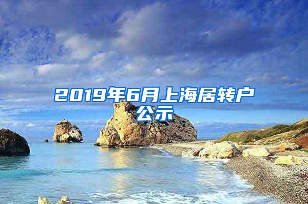 2019年6月上海居转户公示