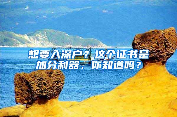 想要入深户？这个证书是加分利器，你知道吗？