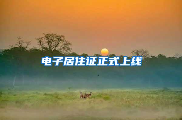电子居住证正式上线