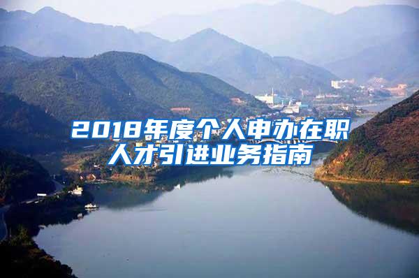 2018年度个人申办在职人才引进业务指南