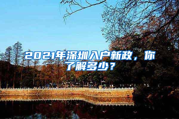 2021年深圳入户新政，你了解多少？