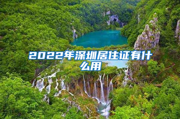 2022年深圳居住证有什么用
