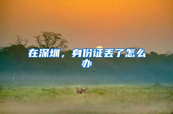 在深圳，身份证丢了怎么办