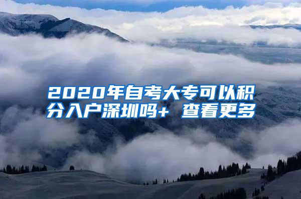 2020年自考大专可以积分入户深圳吗+ 查看更多