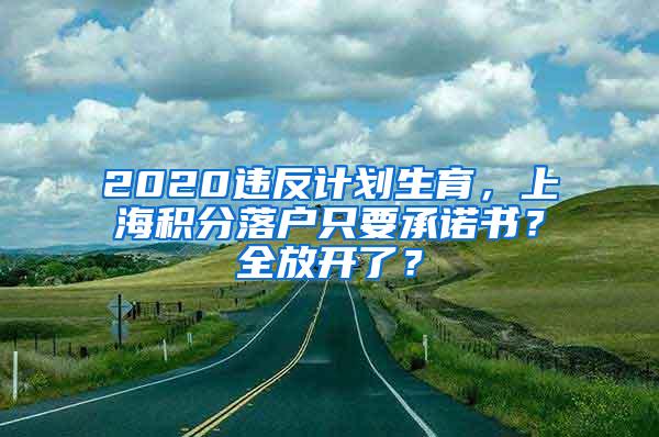 2020违反计划生育，上海积分落户只要承诺书？全放开了？