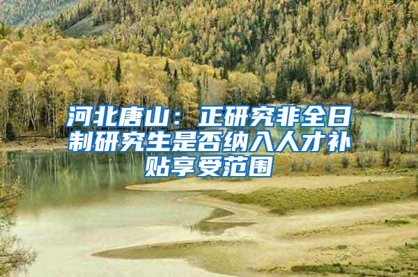 河北唐山：正研究非全日制研究生是否纳入人才补贴享受范围