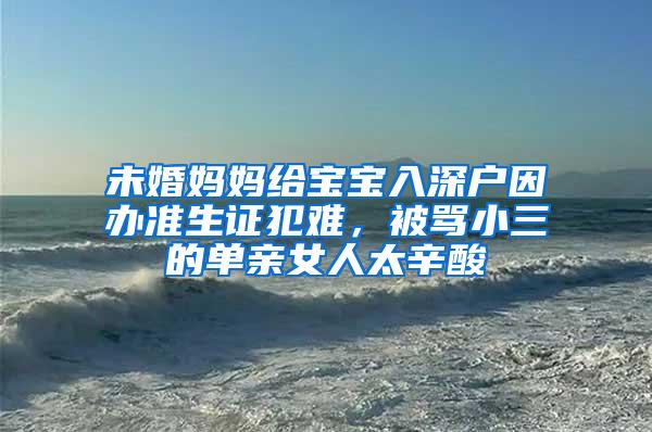 未婚妈妈给宝宝入深户因办准生证犯难，被骂小三的单亲女人太辛酸
