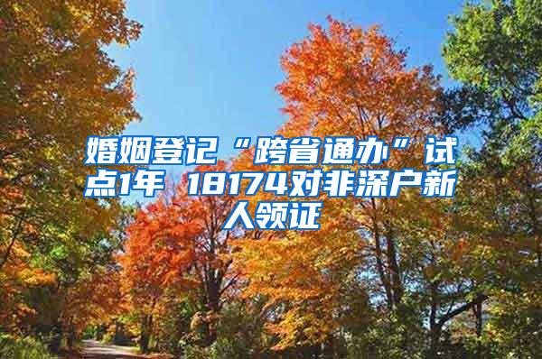婚姻登记“跨省通办”试点1年 18174对非深户新人领证