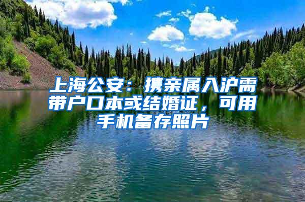 上海公安：携亲属入沪需带户口本或结婚证，可用手机备存照片