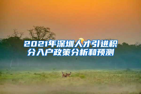 2021年深圳人才引进积分入户政策分析和预测