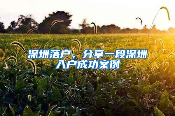 深圳落户，分享一段深圳入户成功案例