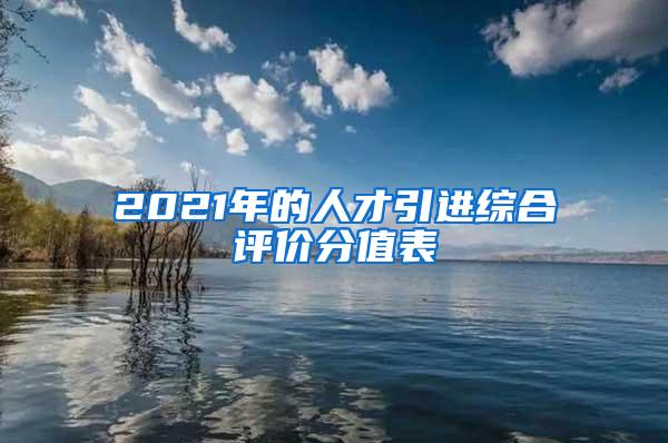 2021年的人才引进综合评价分值表