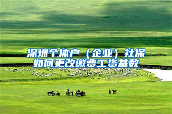 深圳个体户（企业）社保如何更改缴费工资基数