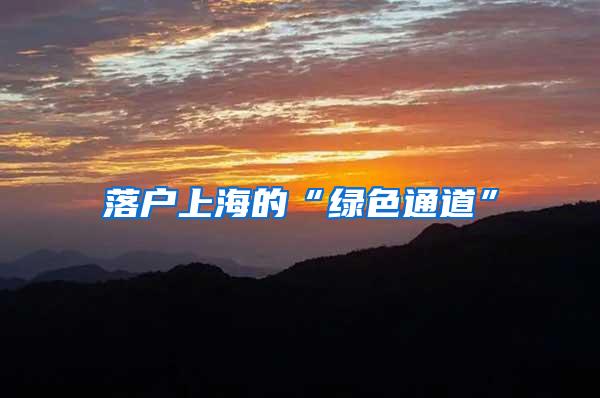 落户上海的“绿色通道”