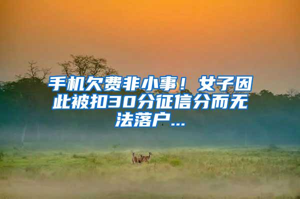 手机欠费非小事！女子因此被扣30分征信分而无法落户...