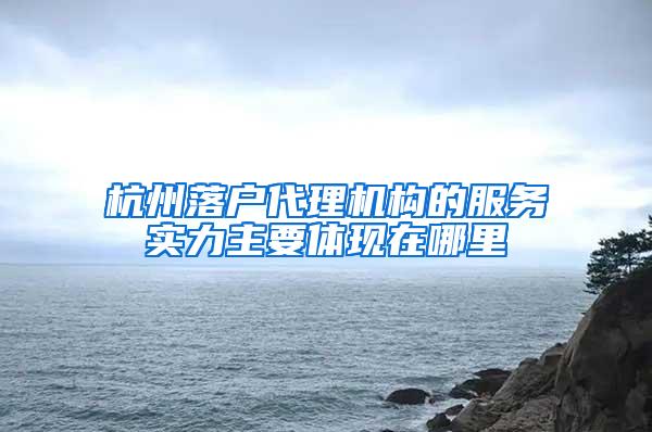 杭州落户代理机构的服务实力主要体现在哪里