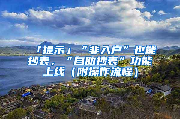 「提示」“非入户”也能抄表，“自助抄表”功能上线（附操作流程）