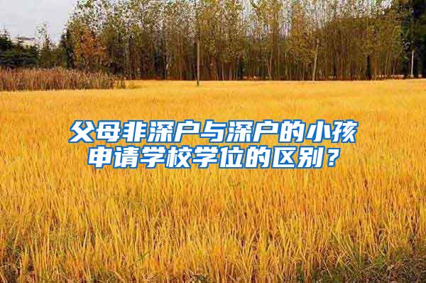 父母非深户与深户的小孩申请学校学位的区别？