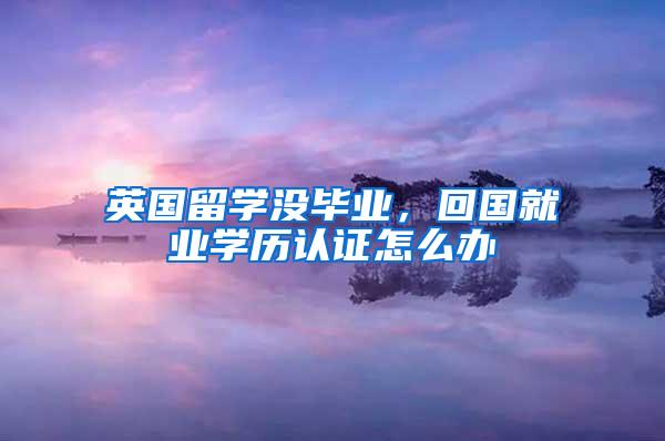 英国留学没毕业，回国就业学历认证怎么办