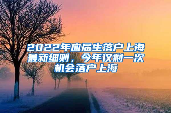 2022年应届生落户上海最新细则，今年仅剩一次机会落户上海