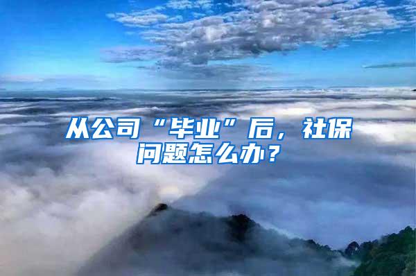 从公司“毕业”后，社保问题怎么办？