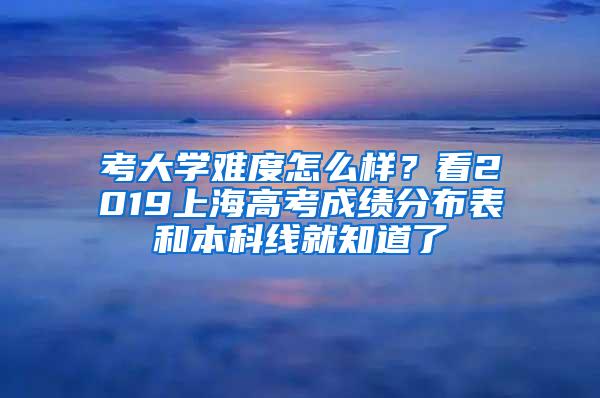 考大学难度怎么样？看2019上海高考成绩分布表和本科线就知道了