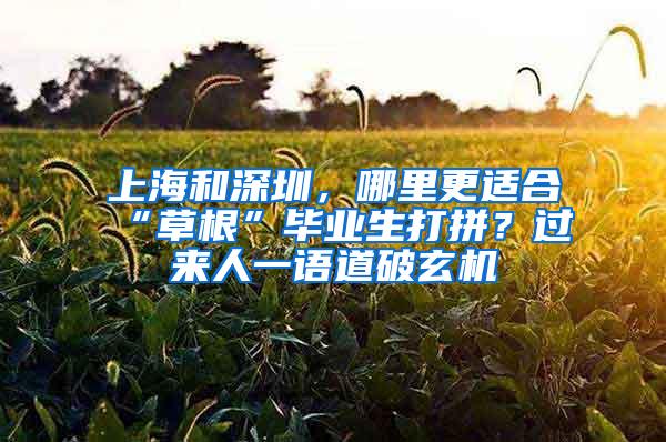 上海和深圳，哪里更适合“草根”毕业生打拼？过来人一语道破玄机