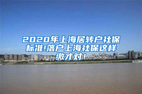 2020年上海居转户社保标准!落户上海社保这样缴才对！