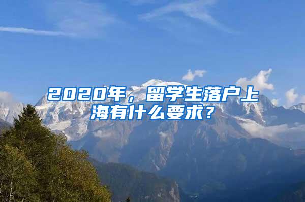 2020年，留学生落户上海有什么要求？