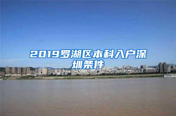 2019罗湖区本科入户深圳条件