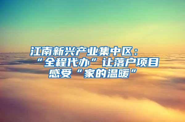 江南新兴产业集中区：“全程代办”让落户项目感受“家的温暖”