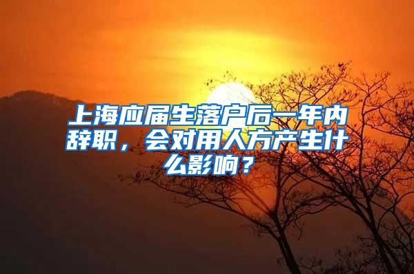 上海应届生落户后一年内辞职，会对用人方产生什么影响？