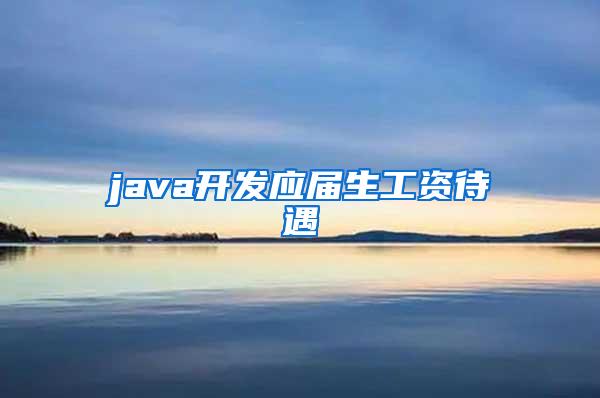 java开发应届生工资待遇
