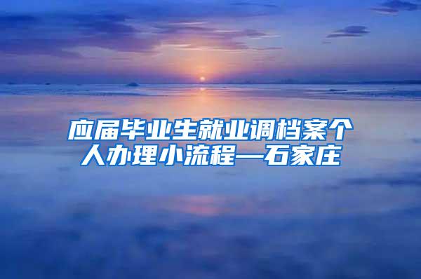 应届毕业生就业调档案个人办理小流程—石家庄